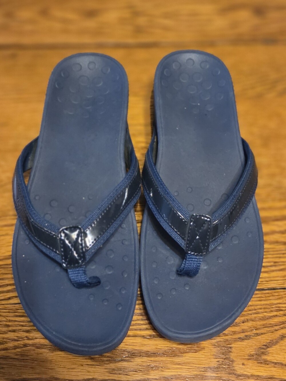 Vionic High Tide Navy Platform Flip Flops Size 10